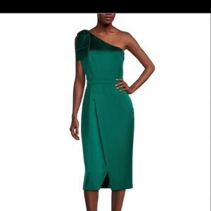 Alex Marie Molly Satin Asymetrical 1 shoulder Glitz & Glam dress Size 8 NWT